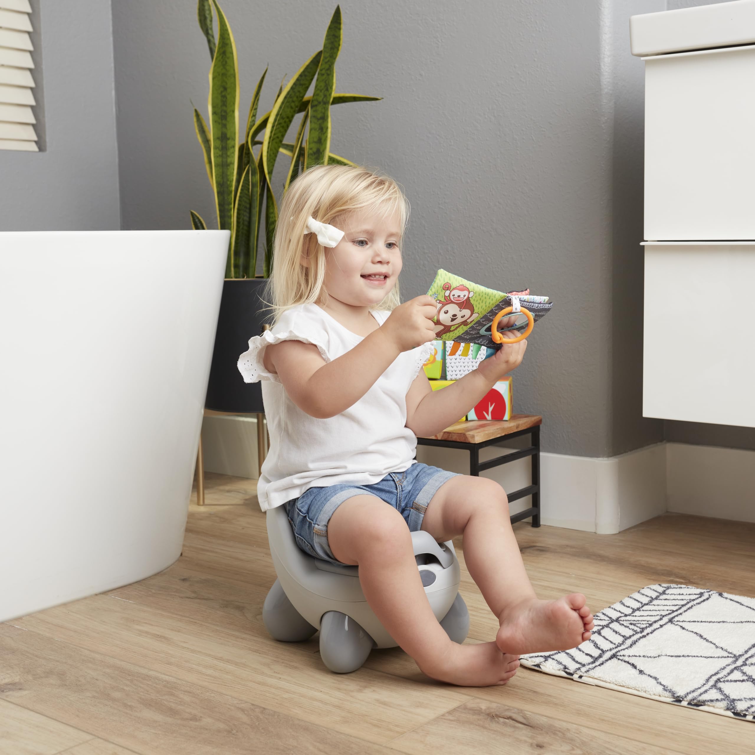 Infantino Potty Pals Potty Seat - Potty Training Toilet, Removable Bowl with Splashguard, Slip Resistant Feet, Gray Koala