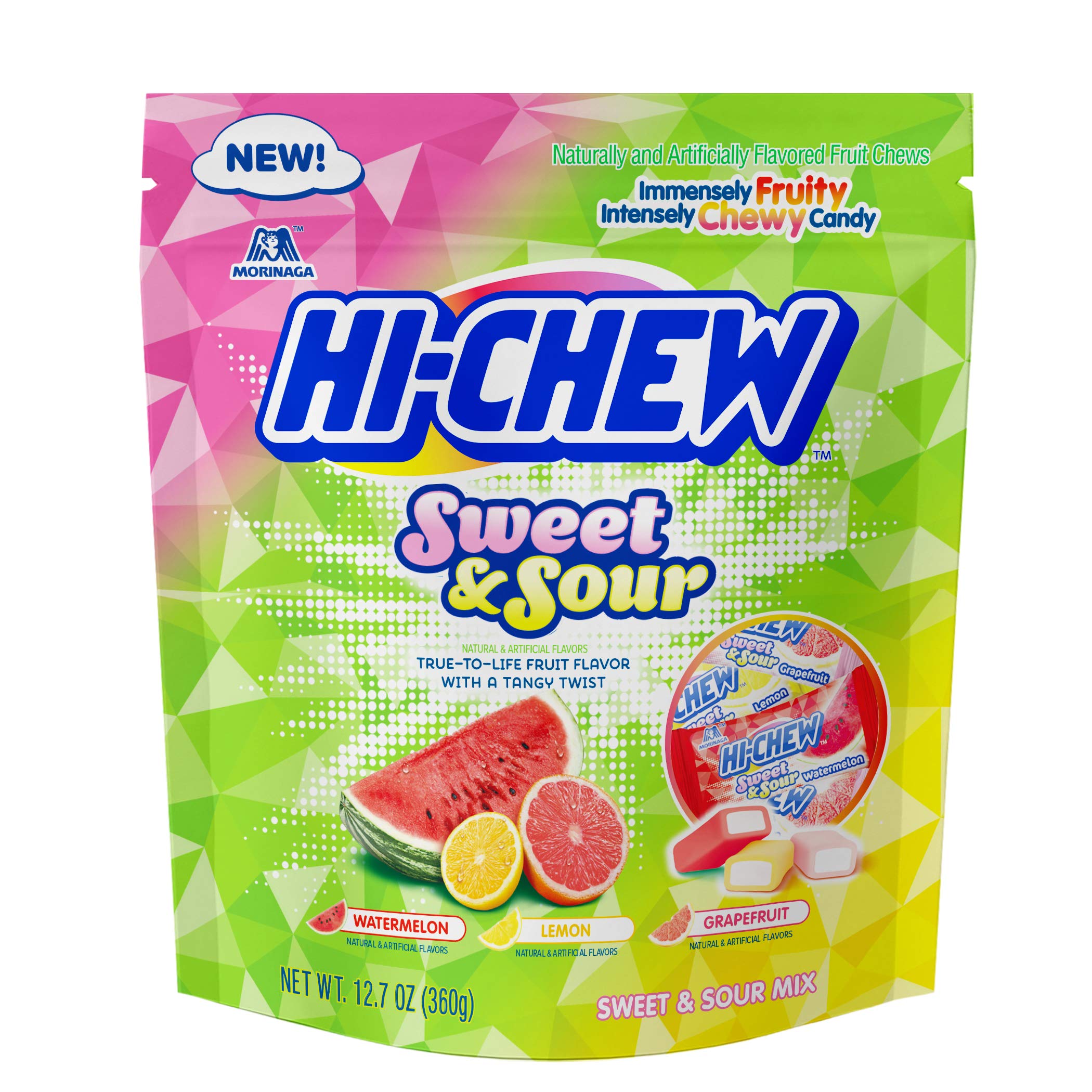 Hi-Chew Sensationally Chewy Japanese Fruit Candy, Sweet & Sour Mix, 12.7 oz, 4Count