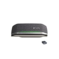 Poly Sync 20+ Personal Portable Bluetooth Speakerphone (Plantronics) – Noise/Echo Reduction – USB-C Bluetooth Adapter - Works w/Teams (Certified), Zoom, PC, Mac, Mobile – Amazon Exclusive