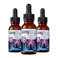 Drops: Natural Respiratory Blend with Mullein, Cordyceps, and Ginger - Deep Breathing, Eases Mucus, and Supports Asthma - 2ml Twice/Day - 90-Day Supply - 60ml/2flOz per Bottle - 3 Pack