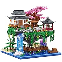 Cherry Blossom Bonsai Tree Building Set, Architecture of Peach Blossom Pond Building Set, Collectible Models Gifts for Teens Adults 14+ (3320 PCS)