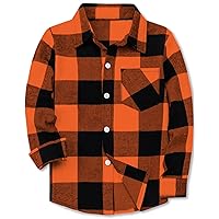 SANGTREE Mens and Boys Plaid Shirts Button Down Long Sleeve Flannel Shirts, 3 Months - Adult 9XL