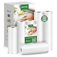 Kootek Vacuum Sealer Bags for Food, 6 Rolls for Custom Fit Food Storage, Meal Prep or Sous Vide, 11