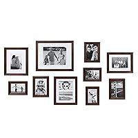 Kate and Laurel Bordeaux Modern Gallery Wall Kit, Set of 10 with Assorted Size Frames with Dark Espresso Finish
