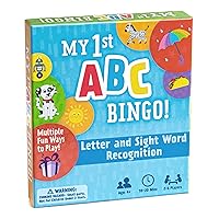 My First ABC Bingo Game for Alphabet Learning, Letter and Sight Word Recognition, Age 4 + Years, 2 - 6 Players