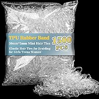 Small Rubber Bands - 1500PCS Mini Hair Ties TPU Elastic Hair Ties for Braiding Hair Bands Thin Hair Ties Ponytail Holders for Girls Teens Women
