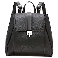 Calvin Klein Sahara Flap Turnlock Backpack, Black/Silver