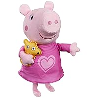 Peppa Pig Peppa’s Bedtime Lullabies Singing Plush Doll, 11 Inch Interactive Stuffed Animal, Preschool Toys for 18 Month Year Old Girls and Boys and Up, with Teddy Bear Accessory