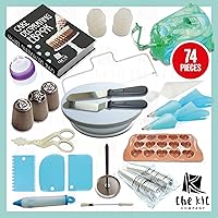 The Kit Company™ Cake Decorating Kit | 74 pcs of Baking Gifts, Equipment & Tools inc Ebook & Russian Piping Set | Professional Icing Nozzle, Cake Turntable, Icing Spatulas Piping Bag and Nozzles Sets