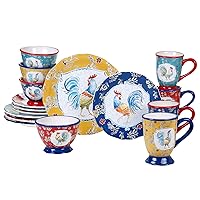 Certified International Morning Bloom 16 Piece Dinnerware Set, Service for 4, Multicolored