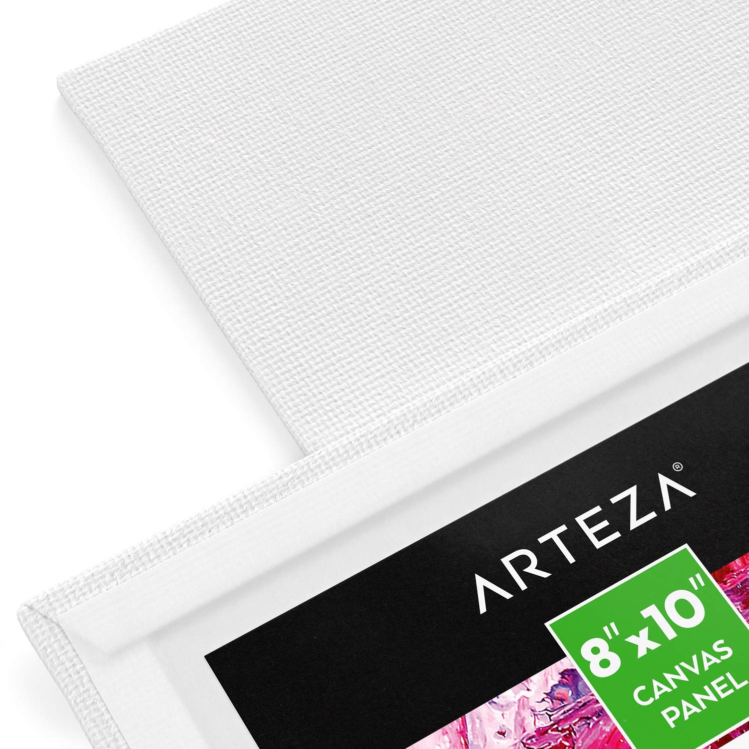 Arteza Paint Canvases for Painting, Pack of 28, 8 x 10 Inches, Blank White Art Canvas Boards, 100% Cotton, 8 oz Gesso-Primed, Art Supplies for Adults and Teens, for Acrylic Pouring and Oil Painting