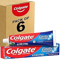 Cavity Protection Toothpaste with Fluoride, Great Regular Flavor, 6 Ounce (Pack of 6)