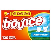Bounce Dryer Sheets Laundry Fabric Softener, Outdoor Fresh Scent, 120 Count