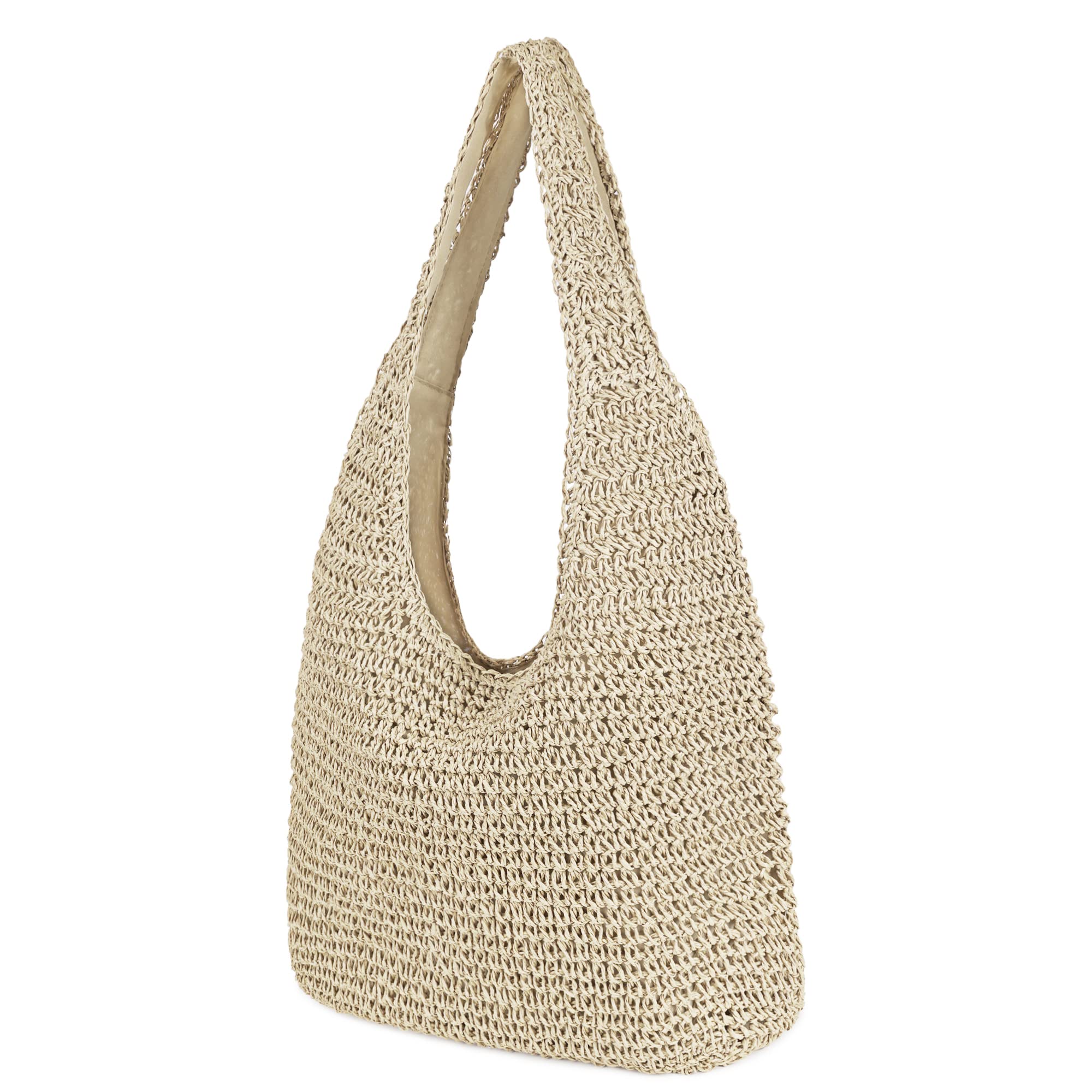 Women Large Straw Beach Bag Handmade Woven Shoulder Bags Hobo Tote Handbag Purse for Summer