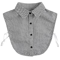 Fake Collar Detachable Blouse False Collar Half Shirts Collar Plaid Designed Top Elegant for Women Girls