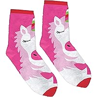 Amscan Unicorn Fuzzy Crew Socks - One Size | Multicolor - Pack of 2