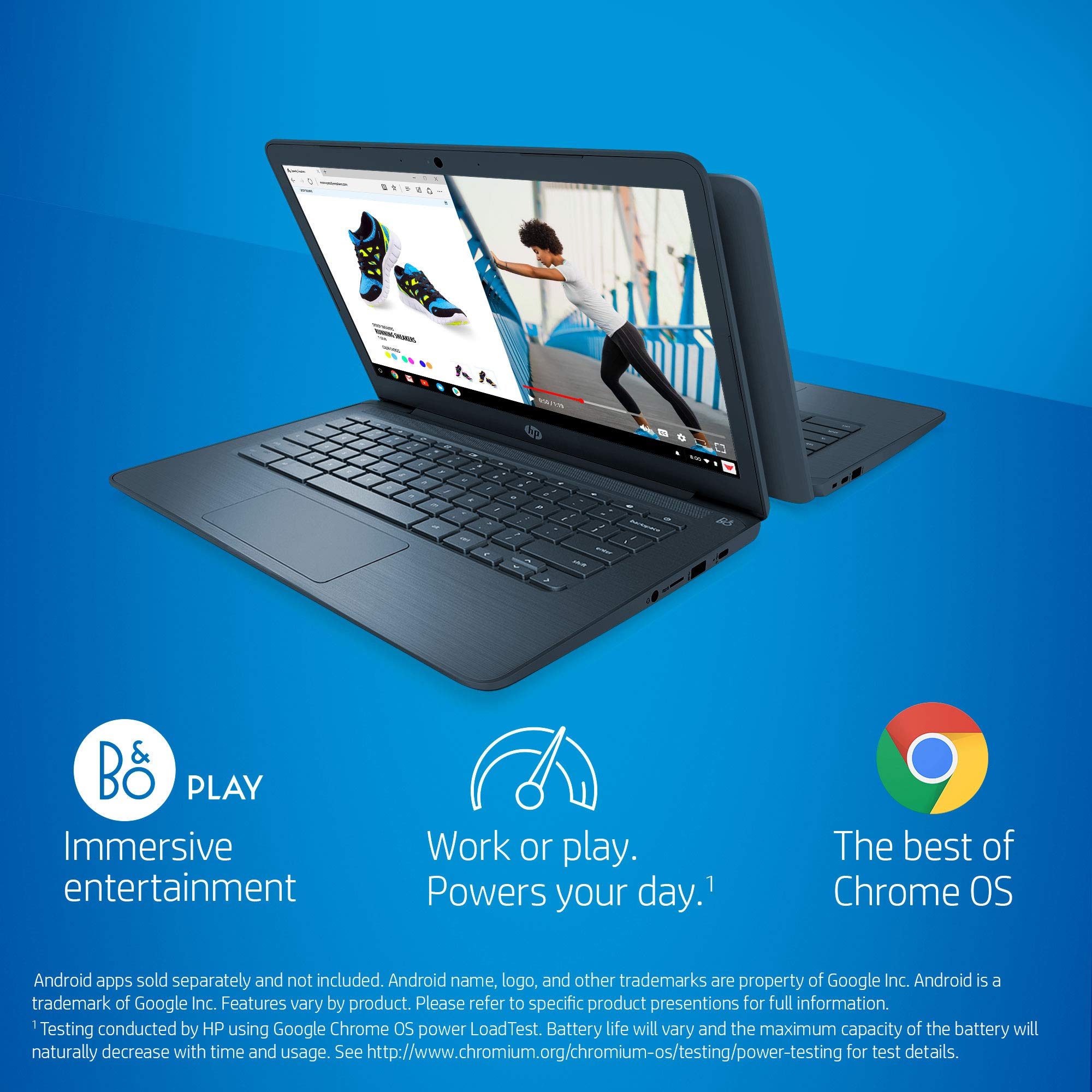 HP Chromebook 14-inch-Laptop-with 180-Degree-Hinge, Full HD Screen, AMD Dual-Core A4-9120-Processor, 4 GB SDRAM, 32 GB eMMC Storage, Chrome OS (14-db0080nr, Ink Blue)