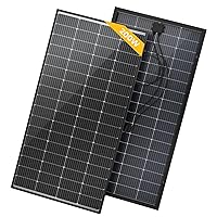 BougeRV Bifacial 200 Watts Mono 9BB Cell Solar Panel, 23% High-Efficiency Monocrystalline Module Work with 12 Volts Charger for RV Camping Home Boat Marine Off-Grid