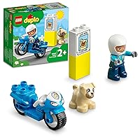 LEGO 10967 Duplo Police Motorcycle Toy for Children 2 Years and Up with Police Figurine, Fine Motor Skills Development