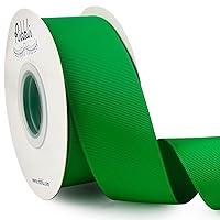 Ribbli Emerald Green Grosgrain Ribbon, 1-1/2 inches x Continuous 25 Yards,Use for Bows DIY Hair Accessories,Gift Wrapping,Craft and Sewing