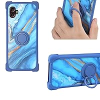 Galaxy XCover Pro 2 Case Compatible for Samsung Galaxy XCover Pro2 Phone Case PC backplane + Silicone Soft Frame Cover [360 Metal Ring, Magnetic Car Mount] Blue