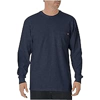 Dickies Men's Long Sleeve Heavyweight Crew Neck T-Shirt, Dark Navy