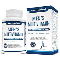 Premium Multivitamin for Men - Vitamin C, D3, B12, Minerals, Organic Whole Foods, Antioxidants, Probiotics - Men’s Multivitamins Supplement for Energy, Non-GMO, 120 Capsules