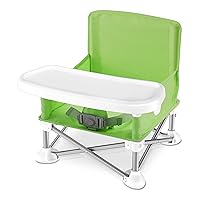 Serene Life Baby Seat Booster -Space Saver Toddler Booster Seat - Portable Pop and Open Sit Folding Booster Feeding Chair - Safety Belt/Food Tray/Travel Bag - SereneLife SLBS66G