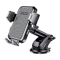 3-in-1 Car Phone Holder, Strong Suction Phone Mount for Windshield/Dashboard/Desk, Hands Free Dash Mounted Car Cell Phone Holder Stand, Truck Phone Holder for iPhone Samsung Android Smartphone