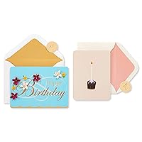 Papyrus Birthday Cards for Her, Flowers and Dessert (2-Count)