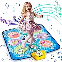 Dance Mat for Kids - Blue Frozen Themed Musical Dance Pad, Dance Game Toys with LED Lights, Including 5 Modes and 3 Challenge Levels, Christmas Birthday Gifts for Girls Boys Age 3 4 5 6 7 8-12