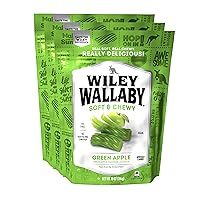 Wiley Wallaby Licorice 10 Ounce Classic Gourmet Soft & Chewy Australian Green Apple Licorice Candy Twists, 3 Pack