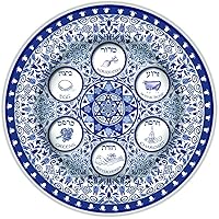 Exquisite Stoneware Seder Plate Renaissance Design Seder Tray Floral Ornate Pattern Pessah Kaarah 13