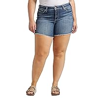 Silver Jeans Co. Women's Plus Size Suki Mid Rise Curvy Fit Short