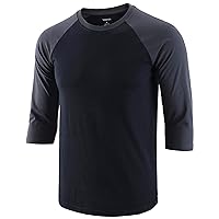 Mens Casual Classic Slim Fit 3/4 Raglan Sleeve Workout Running Baseball Active T Shirts