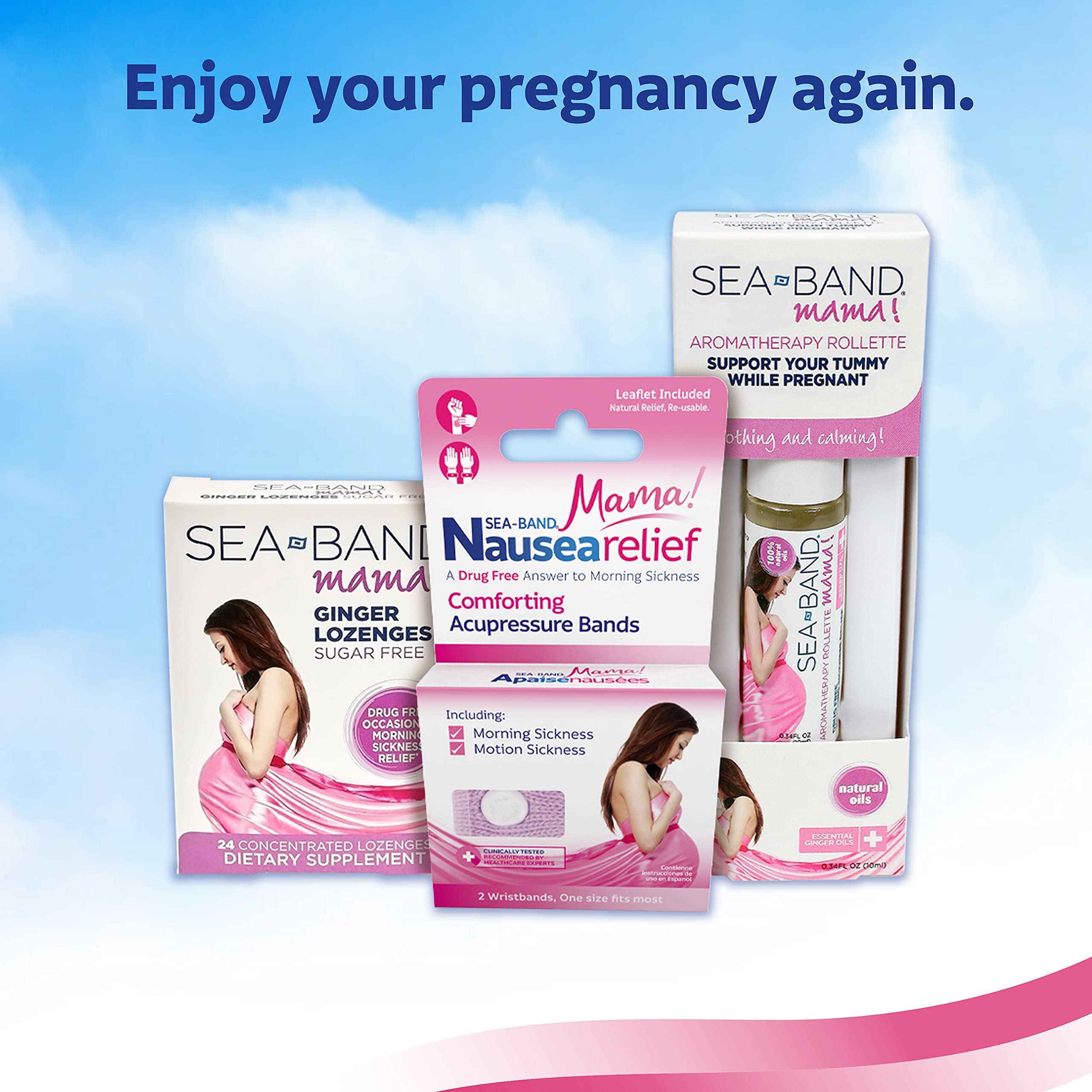 Sea-Band Mama! Anti-Nausea Aromatherapy Rollette with Essential Oils for Pregnancy Morning Sickness