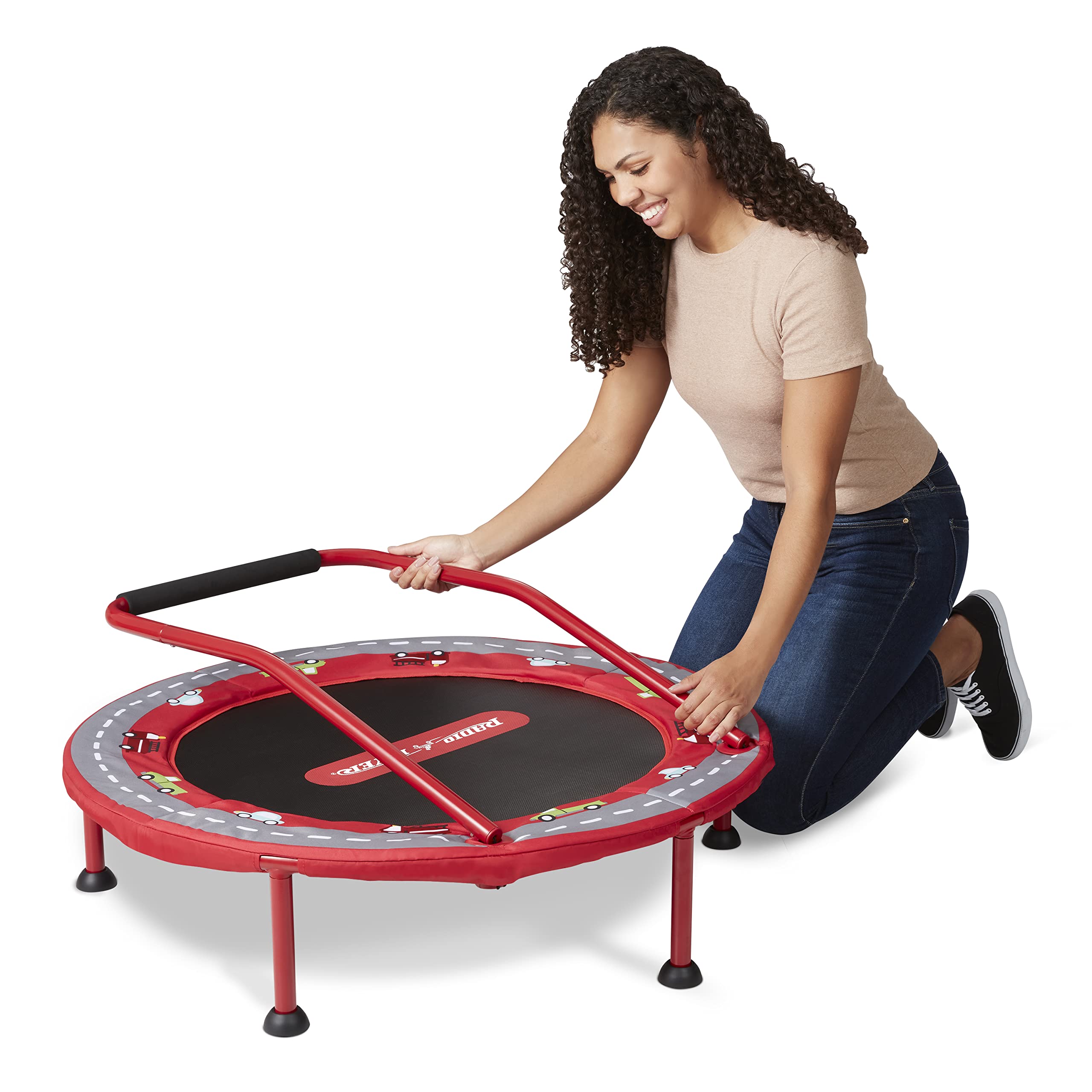 Radio Flyer 2-in-1 Kids' Trampoline, Mini Trampoline for Toddlers, Ages 3-6 Years