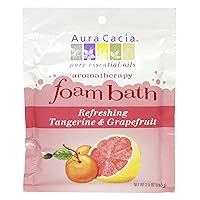 Aura Cacia Aromatherapy Foam Bath, Refreshing Tangerine and Grapefruit, 2.5 ounce packet (Pack of 3)