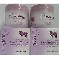 2 x Careline Lanolin Cream with Grape Seed Oil & Vitamin E 100ml