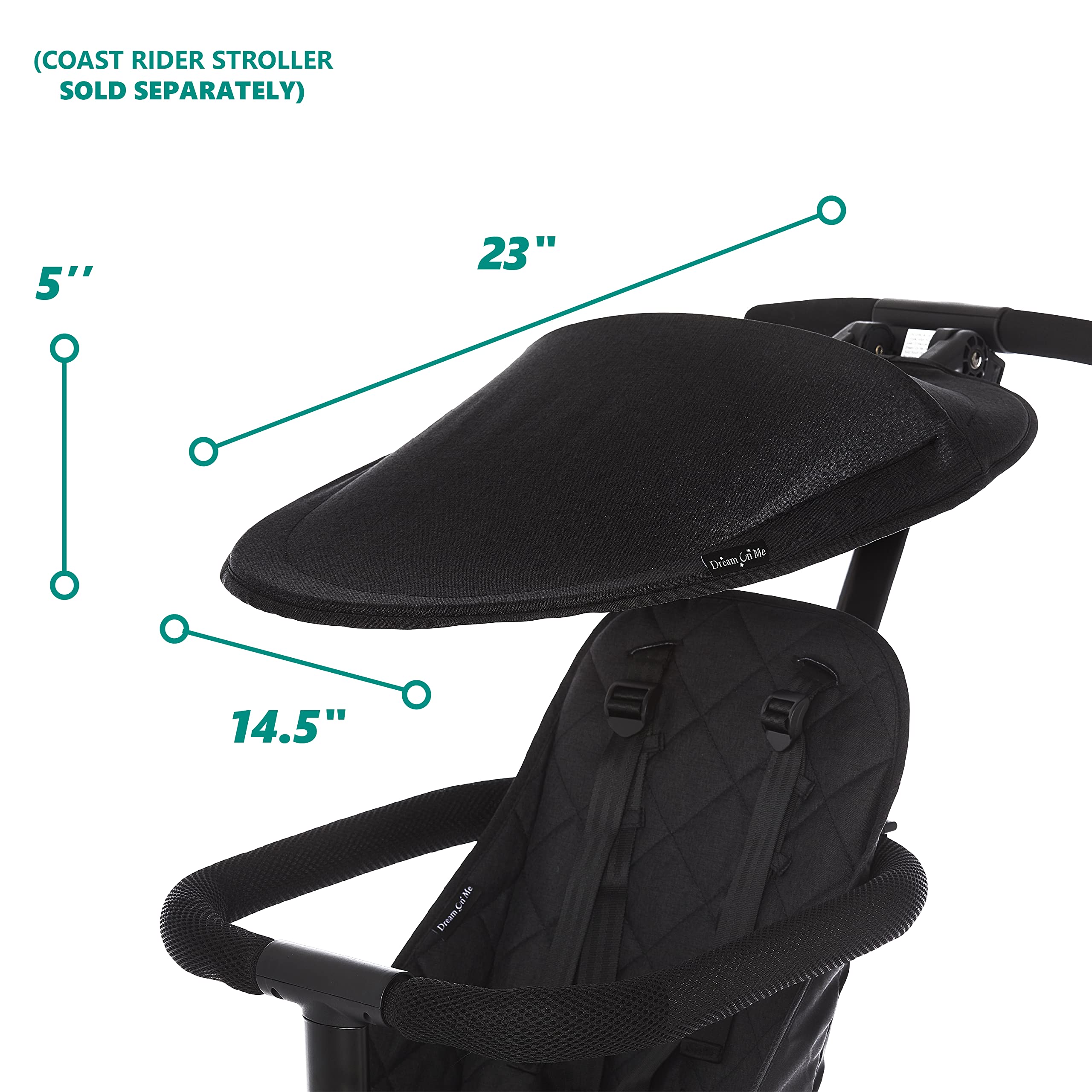 Dream On Me Coast Rider Stroller Canopy for Dream On Me Coast Rider Stroller, Black