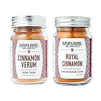 Burlap & Barrel's Cinnamon Delights: Royal Cinnamon and Cinnamon Verum - Elevate Your Recipes with Unique Ceylon and Saigon Flavors!