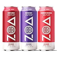 ZOA Sugar Free Energy Drink Bundle - Frosted Grape, Cherry Limeade, Strawberry Watermelon (36 Pack) - Healthy Energy Drinks with Vitamins, Amino Acids, Camu Camu, Electrolytes & Caffeine
