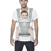 Ergobaby 360 All-Position Baby Carrier with Lumbar Support (12-45 Pounds), Pearl Grey, Premium Cotton