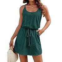 Blooming Jelly Womens Hollow Out Swimsuit Cover Up Criss Cross Back Swim Coverup Spaghetti Strap Boho Summer Dress 2024