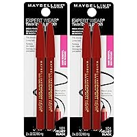 Maybelline New York Expert Wear Twin Brow & Eye Pencils Makeup, Velvet Black, 2 Count Twin (total 4 pencils ), 2 Count (Pack of 2)