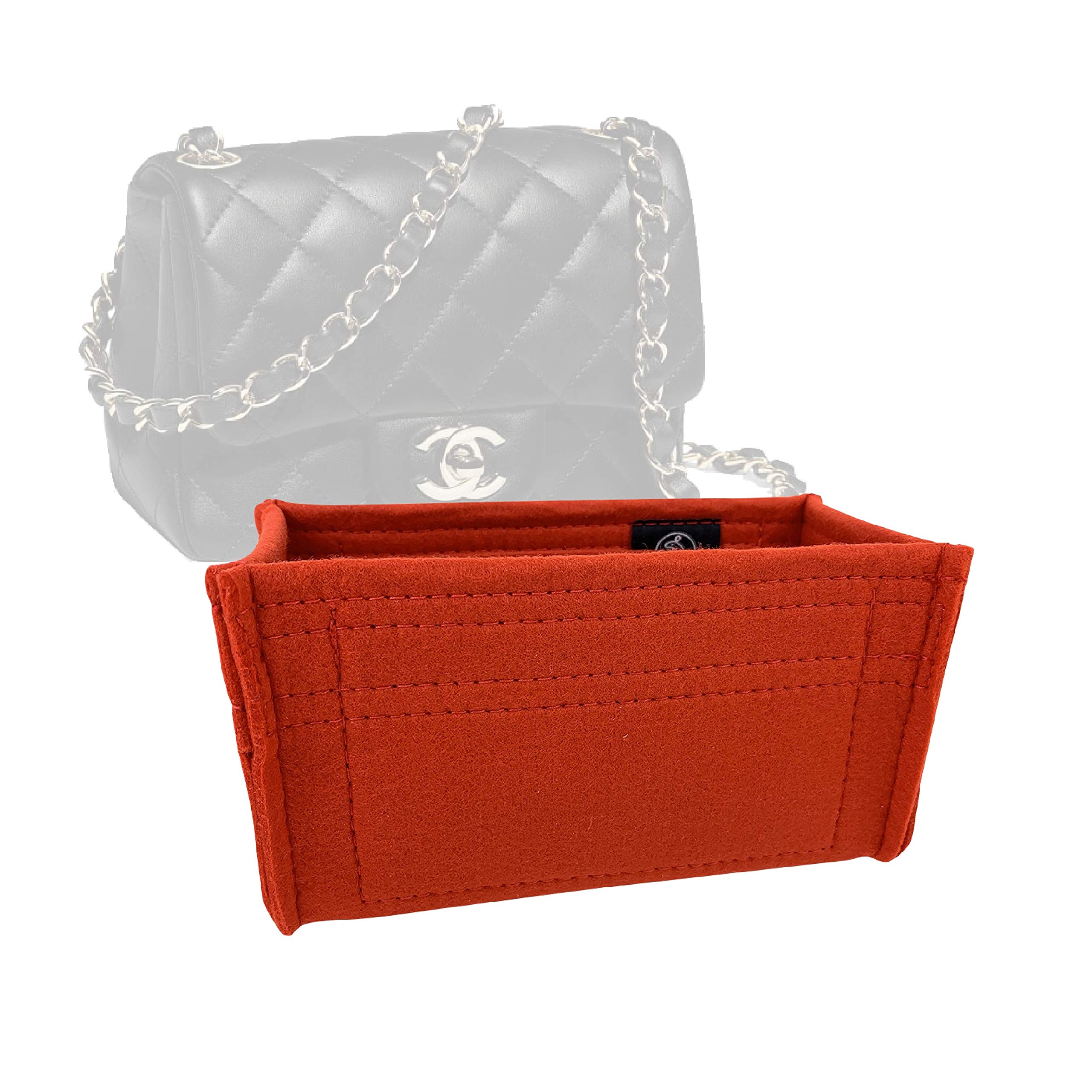 Zoomoni Premium Bag Organizer for Chanel Classic Flap Mini Square (17cm) Bag (Handmade/20 Color Options) [Purse Organiser, Liner, Insert, Shaper]