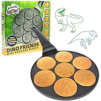 Dino Mini Pancake Pan - Make 7 Unique Flapjack Dinosaurs, Nonstick Pan Cake Maker Griddle for Jurassic Fun & Easy Cleanup, Great for Family Breakfast or Fathers Day Gift for Dad, Kids and Adults