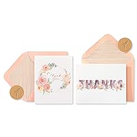 Papyrus Bridal Shower or Wedding Thank You Cards with Envelopes, Floral (20-Count)
