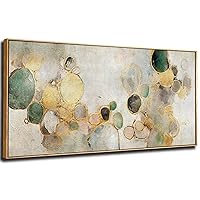 Large Wall Art Abstract Gold Circle Framed Artwork Modern Green Pictures for Living Room Bedroom Office 30