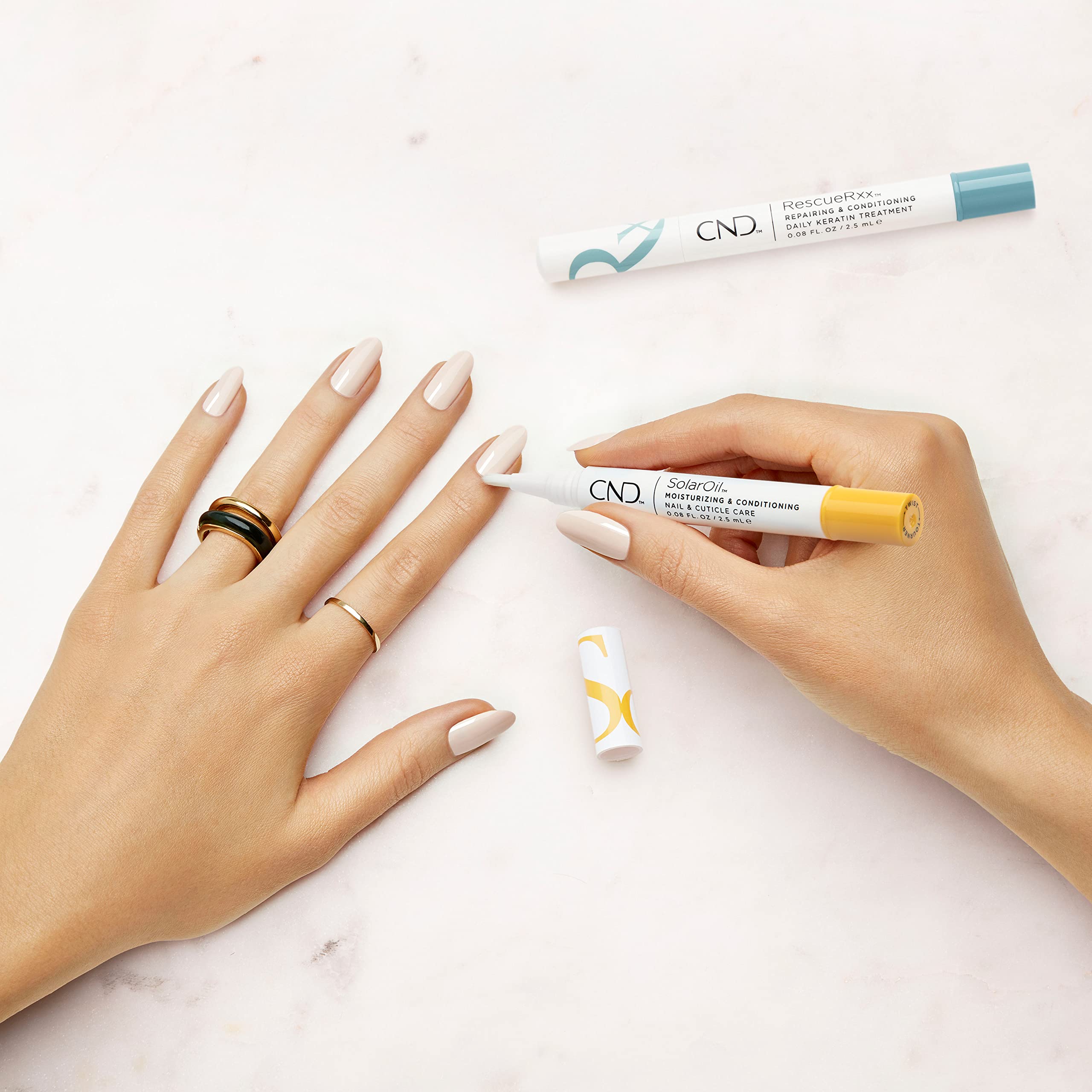 CND Solar Oil & RescueRxx Nail and Cuticle Care, Cuticle Oil Pen, Keratin Treatment Pen, On-the-Go, Travel-Sized Beauty